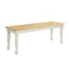 farmhouse solid wood dining set in black and white natural finish