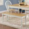 farmhouse solid wood dining set in black and white natural finish