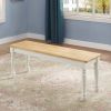 farmhouse solid wood dining set in black and white natural finish